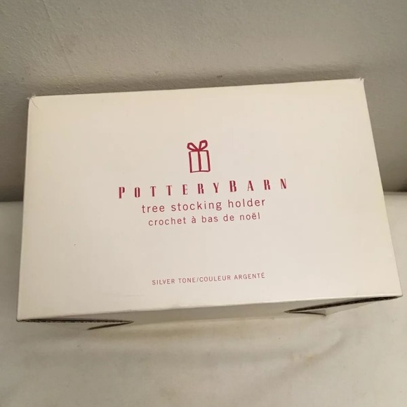 POTTERY BARN Outlet Christmas Stocking Hanger Holder TREE Star Silver - Picture 7 of 8